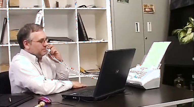 Old filth boss tests his new young and sexy secretary