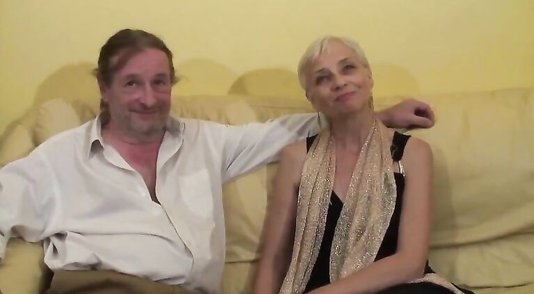 old woman makes a threesome with her nephew and her f.